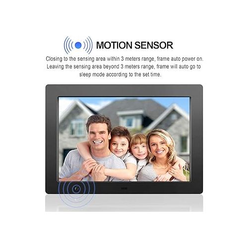  Digital Picture Frame 10.1 inch - Slideshow Electronic Photo Display with Motion Sensor and Auto-Rotation/180°HD IPS/Background Music/Calendar/Remote Control by FLYAMAPIRIT