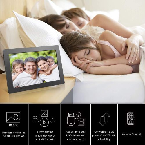  [아마존 핫딜] FLYAMAPIRIT Digital Picture Frame 10.1 inch Electronic Photo Frame with Motion Sensor and Automatic Rotation/High Resolution 1280x800IPS LCD/1080P 720P Video Player/Stereo/MP3/Calendar/clock