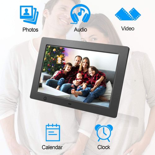  [아마존베스트]FLYAMAPIRIT Digital Picture Frame 8 inch Electronic Digital Photo Frame with High Resolution 1024x768 IPS LCD and Motion Sensor/1080P 720P Video Player/Calendar/Time/Remote Control/Best for Gi