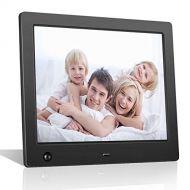 FLYAMAPIRIT Digital Picture Frame 8 inch Electronic Photo Frame with Motion Sensor and High Resolution 1024x768 IPS LCD/1080P 720P Video Player/Stereo/MP3/Calendar/Time/Remote Control