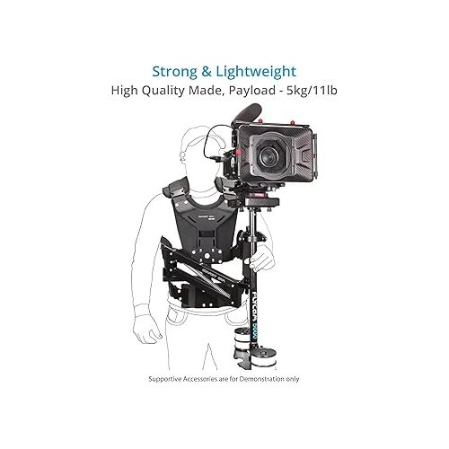  FLYCAM Comfort Stabilizing Arm & Vest for Handheld Camera Stabilizers. Stabilization Body Mount System for Camcorders Stabilization, Flycam 5000/3000/DSLR Nano. Payload up to 5kg11lb. (CMFT-AV)