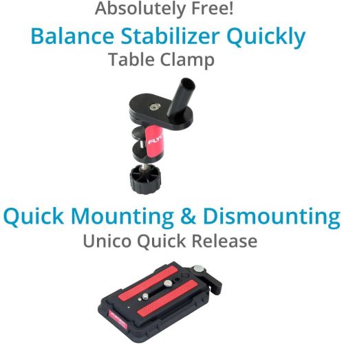  FLYCAM 5000 Video Stabilizer with Quick Release Plate Supporting Cameras weighing upto 5kg11lbs - FREE Table Clamp (FLCM-5000-Q)