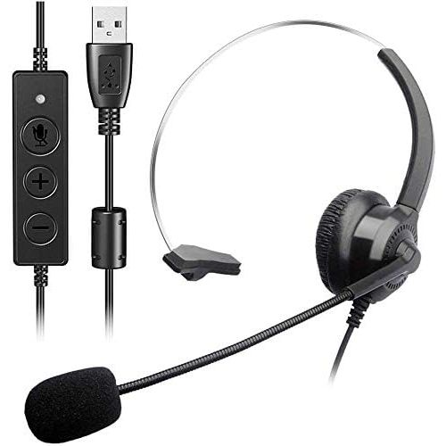  [아마존베스트]FLYEER USB Headsets with Microphone and Inline Audio Control, Noise Cancellation, Wired Broadband PC Headphones for Business, UC, Skype, Lync, Softphone, Call Center, Office, Computer, Ul