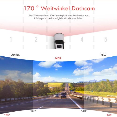  [아마존 핫딜]  [아마존핫딜]FLYLINKTECH DashCam, 1080P Full HD Auto Kamera, 170° Weitwinkelobjektiv, Mini DVR Fahren Rekorder, mit WDR, Bewegungserkennung, Parkmonitor, Loop-Aufnahme, Nachtsicht und G-Sensor