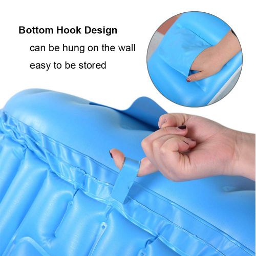  [아마존베스트]Baby Inflatable Bathtub, FLYMEI Portable Infant Toddler Non Slip Bathing Tub Travel Bathtub Mini Air Swimming Pool Kids Thick Foldable Shower Basin (Blue)