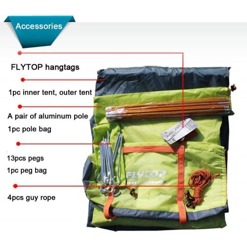  FLYTOP Flytop 3-4 Season 1-2-person Double Layer Backpacking Tent Aluminum Rod Windproof Waterproof for Camping Hiking Travel Climbing - Easy Set Up