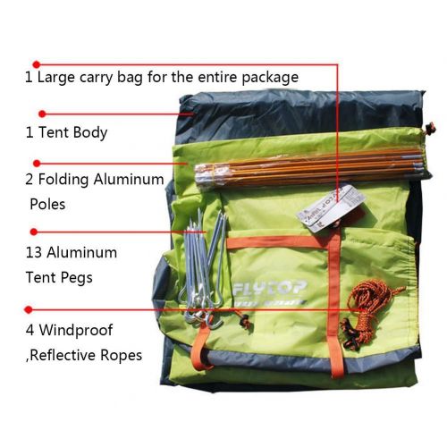  FLYTOP Flytop 3-4 Season 1-2-person Double Layer Backpacking Tent Aluminum Rod Windproof Waterproof for Camping Hiking Travel Climbing - Easy Set Up