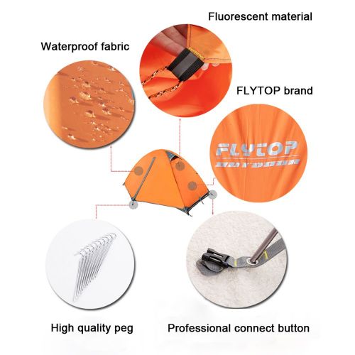  FLYTOP Flytop 3-4 Season 1-2-person Double Layer Backpacking Tent Aluminum Rod Windproof Waterproof for Camping Hiking Travel Climbing - Easy Set Up