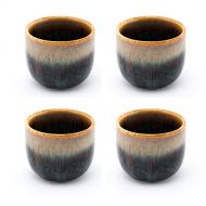 [아마존베스트]FMC Fuji Merchandise Corp Fuji Merchandise Porcelain Sake Cups 2 fl oz Japanese Restaurant Supply (Brown Sake Cups 4)