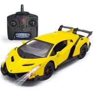 FMT 1/24 Scale Lamborghini Veneno Car Radio Remote Control Sport Racing Car RC, Yellow