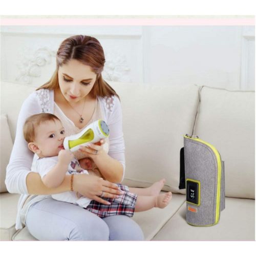  FNBABY USB-Flaschenwarmer Intelligente Auto-Flaschenwarmer Tragbare Baby-Flaschenwarmer-Brustmilch-Heizung von USB mit digitaler Touch-Anzeige, geeignet fuer USB, Aufladenschatz, Au
