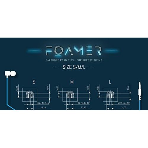  [아마존베스트]FOAMER F3.0 (S/M/L 3)  3 pairs of noise cancelling foam ear pads for in-ear headphones  replacement for silicone earphones attachment  extra bass and clear sound  in-ear earplu