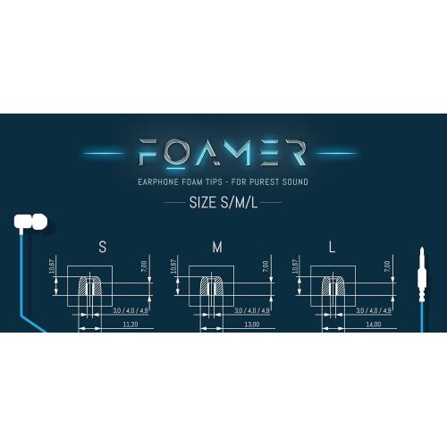  [아마존베스트]FOAMER F3.0 (S/M/L 3)  3 pairs of noise cancelling foam ear pads for in-ear headphones  replacement for silicone earphones attachment  extra bass and clear sound  in-ear earplu