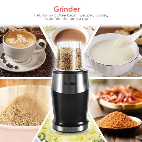  FOCHEA Mixer Smoothie Maker 3 in1 Multifunktion Standmixer + Fleisch Zerkleinerer/Ice Crusher + Kaffeemuehle (700 Watt, 24000U/Min) Elektrisch Shake Smoothie Mixer mit 570ml Sport-Flasche