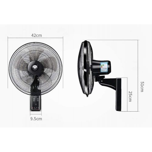  FOCHEA FAN LYFS Wall Mount with Remote Control Can Be Rotated 90 Degree Oscillation 3 Speed Setting Mute 16-Inch Black