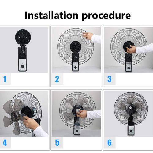  FOCHEA FAN LYFS Oscillating Wall Mount 16 Inch Adjustable Tilt Side to Side 90 Degree Oscillation 3 Speed Settings Black