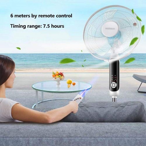  FOCHEA FAN LYFS Standing Pedestal Oscillating Rotating 6 Speed Setting Adjustable Telescopic with Remote Control & Timer Low Noise Energy Efficient Ideal for Home Or Office