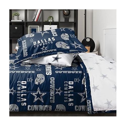  FOCO NFL Team Logo Bed in a Bag Comforter Sheets Pillow Cases Bedding 5-Piece Set