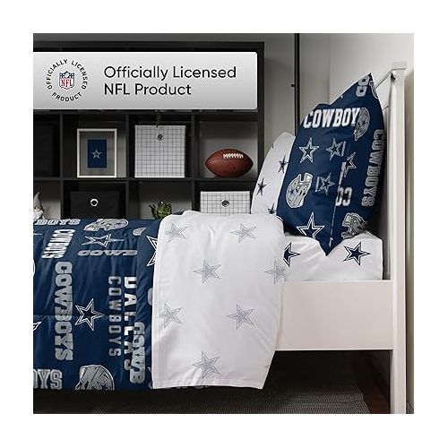  FOCO NFL Team Logo Bed in a Bag Comforter Sheets Pillow Cases Bedding 5-Piece Set