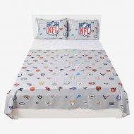 FOCO NFL Ultimate Fan Repeating All Team Logo Bedding Set - 2 Sheets 2 Pillow Cases - Full or Twin- Officially Licensed (NFL - Multicolor, Full)