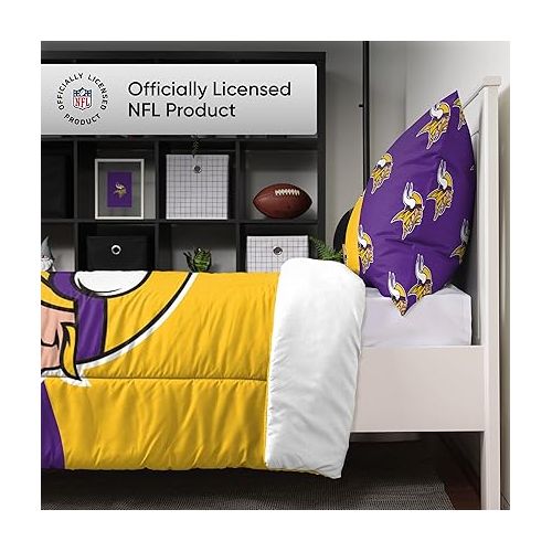  FOCO NFL Team Logo Bed in a Bag Comforter Bedding 3-Piece Set