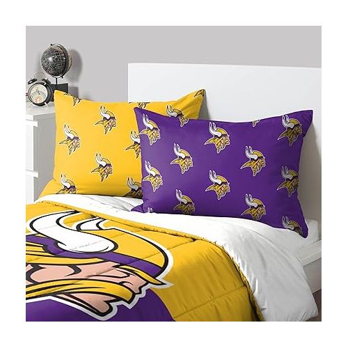  FOCO NFL Team Logo Bed in a Bag Comforter Bedding 3-Piece Set