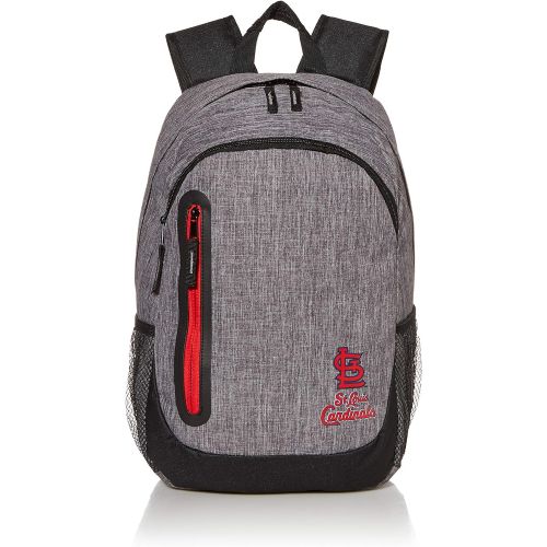  FOCO MLB St. Louis Cardinals Mens Heather Grey Bold Color Backpack, Team Color, One Size