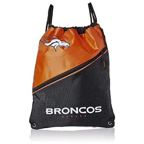  FOCO Denver Broncos High End Diagonal Zipper Drawstring Backpack