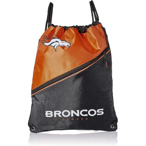 FOCO Denver Broncos High End Diagonal Zipper Drawstring Backpack