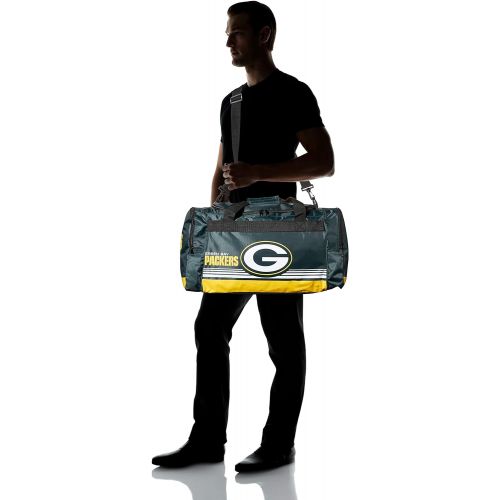  FOCO Green Bay Packers Medium Striped Core Duffle Bag