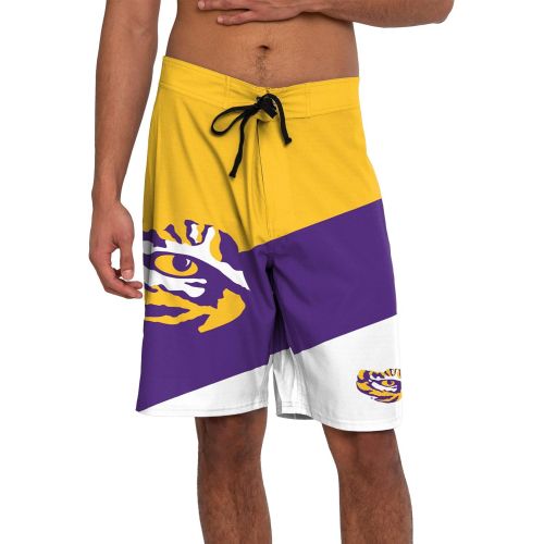  FOCO NCAA LSU Tigers Mens College Color Dive Team Swim Suit Boardshortscollege Color Dive Team Swim Suit Boardshorts, Team Color, Medium