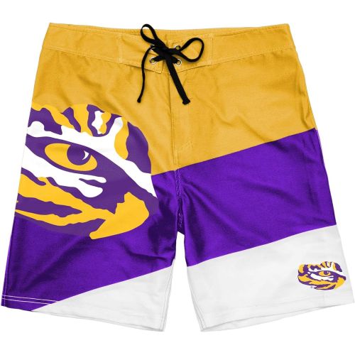  FOCO NCAA LSU Tigers Mens College Color Dive Team Swim Suit Boardshortscollege Color Dive Team Swim Suit Boardshorts, Team Color, Medium