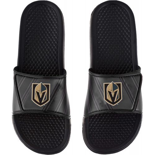  FOCO NHL Las Vegas Golden Knights Mens Legacy Sport Shower Slide Flip Flop SandalsLegacy Sport Shower Slide Flip Flop Sandals, Team Color, Large/Mens Size 11-12
