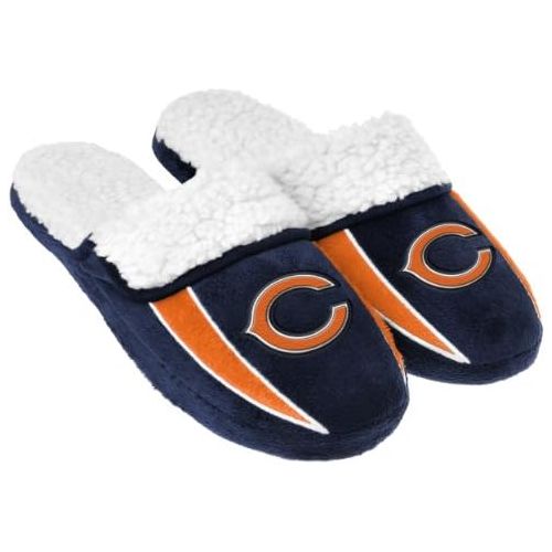  FOCO NFL Mens Team Logo Sherpa Slippers