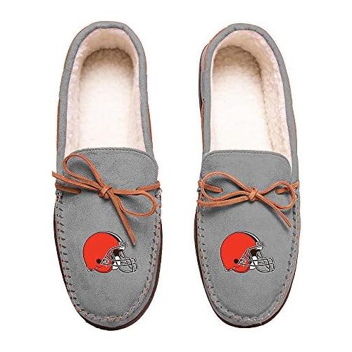  FOCO Football Mens Team Color Big Logo Moccasin Slippers Shoe - Pick Team