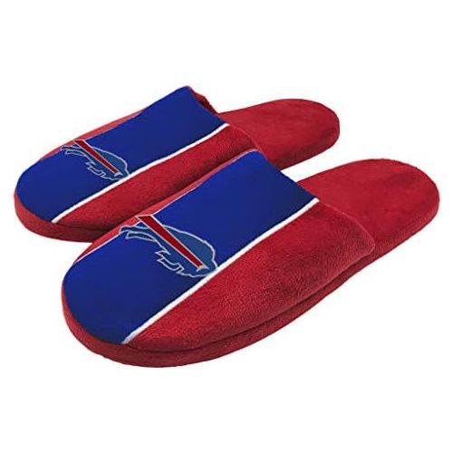  FOCO NFL Mens Big Logo Stripe Slipperbig Logo Stripe Slipper