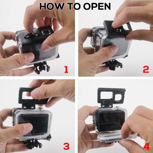  FOCOQI Side Open Skeleton Gehause Schutzhuelle fuer GoPro Hero 5, Hero 6, Hero 2018, Hero 7 Black Action Camera