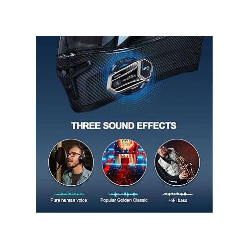  FODSPORTS M1S-AIR 2 Way Bluetooth Motorcycle Intercom Share Music 3 Music Effect Universal Helmet Communication System Headset V5.0 Motorbike Interphone USB-C (1 Pack)