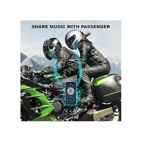  FODSPORTS M1S-AIR 2 Way Bluetooth Motorcycle Intercom Share Music 3 Music Effect Universal Helmet Communication System Headset V5.0 Motorbike Interphone USB-C (1 Pack)