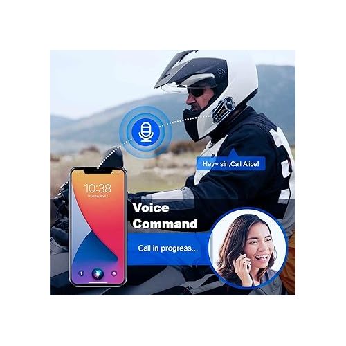  FODSPORTS Motorcycle Bluetooth Headset Music Share 3 Music Effects M1S AIR Intercom Helmet Communication System (Dual Pack 2 Way M1S-AIR)