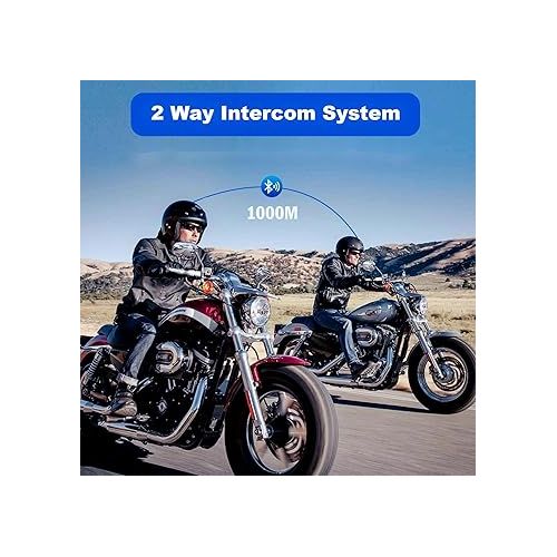  FODSPORTS Motorcycle Bluetooth Headset Music Share 3 Music Effects M1S AIR Intercom Helmet Communication System (Dual Pack 2 Way M1S-AIR)