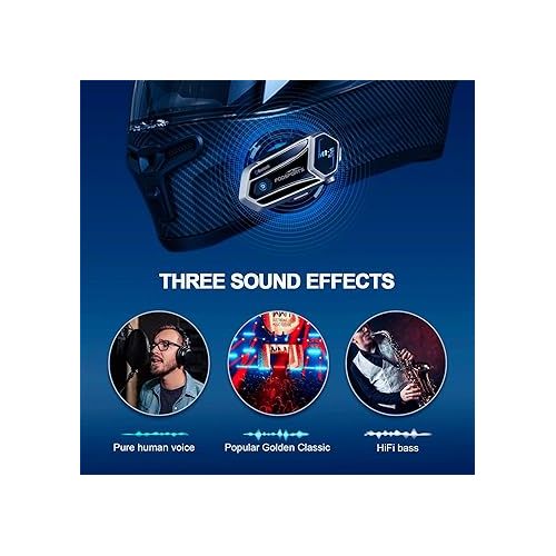  FODSPORTS Motorcycle Bluetooth Headset Music Share 3 Music Effects M1S AIR Intercom Helmet Communication System (Dual Pack 2 Way M1S-AIR)