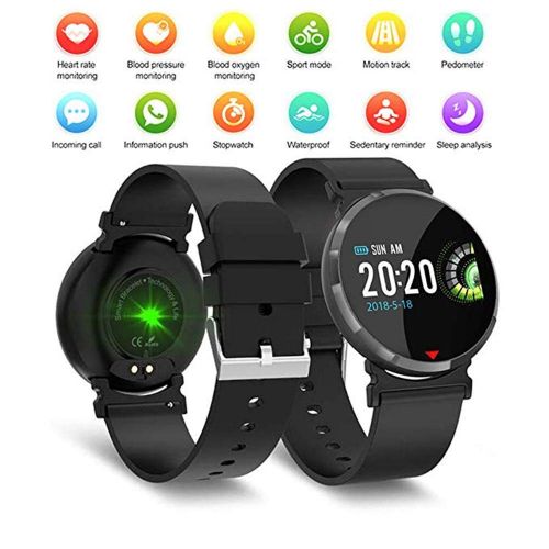  FOHKJMML Smart Watch, Fitness Tracker 24-Hours, Fitness Watch Steps Calories Distance Monitor Pedometer Watch, Business Fashion Design IP67 Waterproof (Color : -, Size : -)