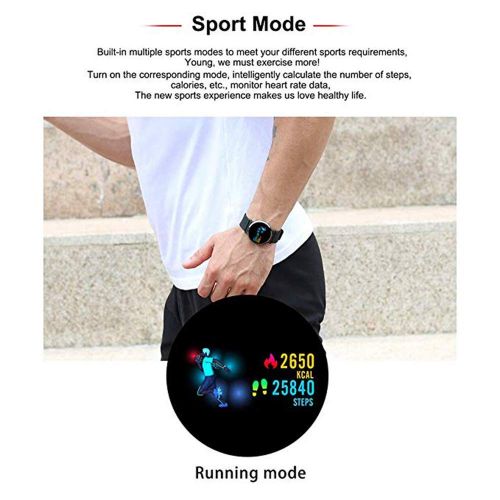  FOHKJMML Smart Watch, Fitness Tracker 24-Hours, Fitness Watch Steps Calories Distance Monitor Pedometer Watch, Business Fashion Design IP67 Waterproof (Color : -, Size : -)