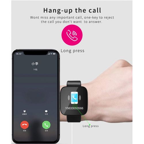  FOHKJMML T8 1.3TFT Color Screen Heart Rate Smart Wrist Band Bracelet Alipay Fitness Tracker Multilanguage 2.0 Sport Watch (Color : Pink, Size : -)