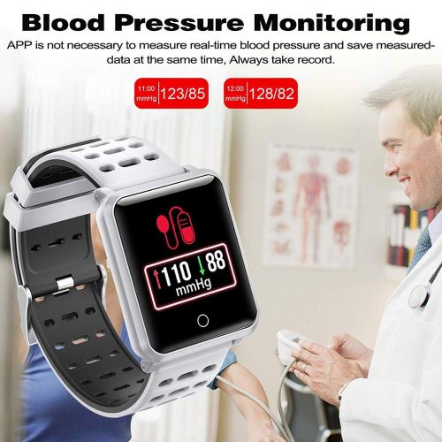  FOHKJMML IP68 Waterproof Sport Fitness Tracker & ndash; Smart Watch for Men with Heart Rate Blood Pressure Sleep Monitor Calorie Smart Bracelet Outdoor Swim Tracker Run Tracker Hol