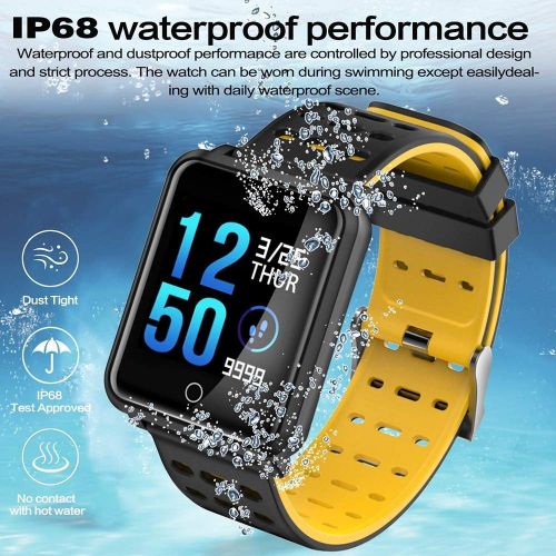  FOHKJMML IP68 Waterproof Sport Fitness Tracker & ndash; Smart Watch for Men with Heart Rate Blood Pressure Sleep Monitor Calorie Smart Bracelet Outdoor Swim Tracker Run Tracker Hol