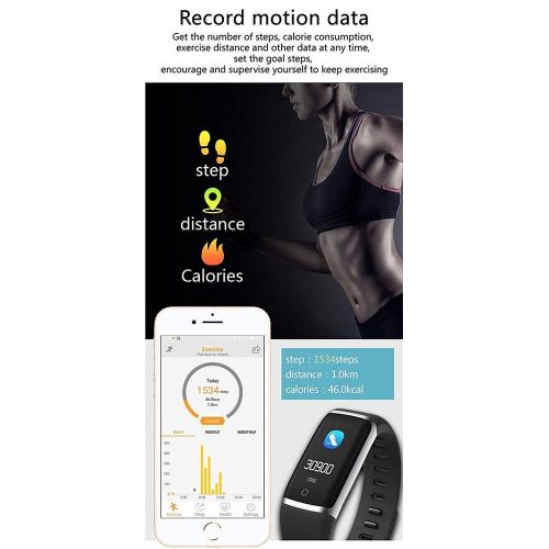  FOHKJMML Fitness Tracker/GPS Fitness Tracker HR, Activity Tracker Watch with Heart Rate Monitor, Activity Tracker with Color Screen (Color : -, Size : -)