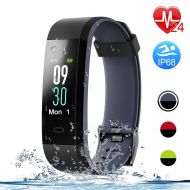 FOHKJMML Fitness Tracker with Heart Rate Monitor, Color Screen Smart Watch with Sleep Monitor, Step Counter, Calorie Counter, IP68 Waterproof Pedometer Watch for Kids Women Men ( Color : Gr
