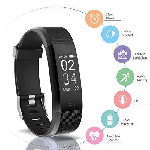  FOHKJMML Fitness Tracker Activity Tracker Sports Watch Smart Bracelet Pedometer Fitness with Heart Rate Monitor/GPS/Step Counter/Sleep Monitor Smart Wristband for Women and Childre